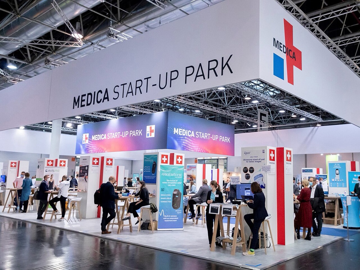 Stand MEDICA Start-up Park au salon MEDICA de Dusseldorf